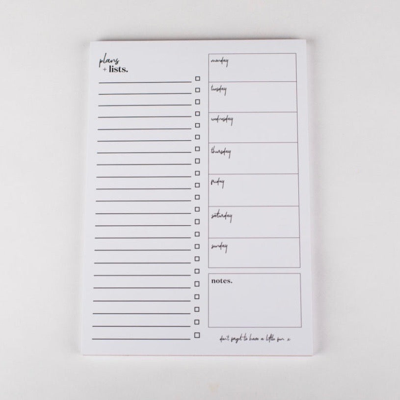 Plans & Lists • Weekly Planner